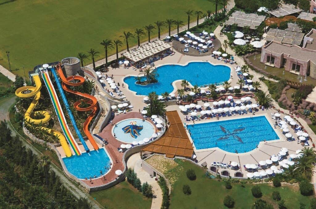 Waterpark van Blue Waters Club & Resort in Side, Turkse Rivièra, Turkije