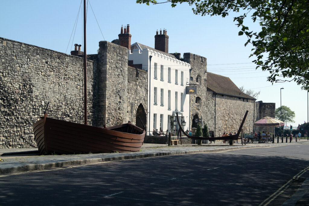 Oude stadsmuren in Southampton, Engeland