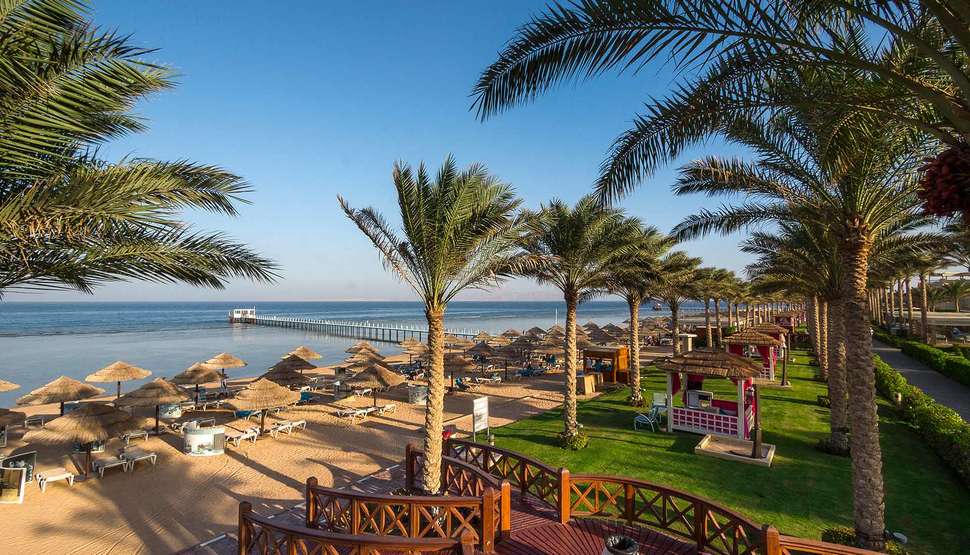 Strand van Rixos Sharm el Sheikh in Sharm el Sheikh, Zuid-Sinaï, Egypte