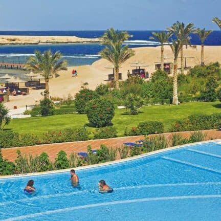 Uitzicht van Jaz Lamaya Resort in Marsa Alam, Rode Zee, Egypte