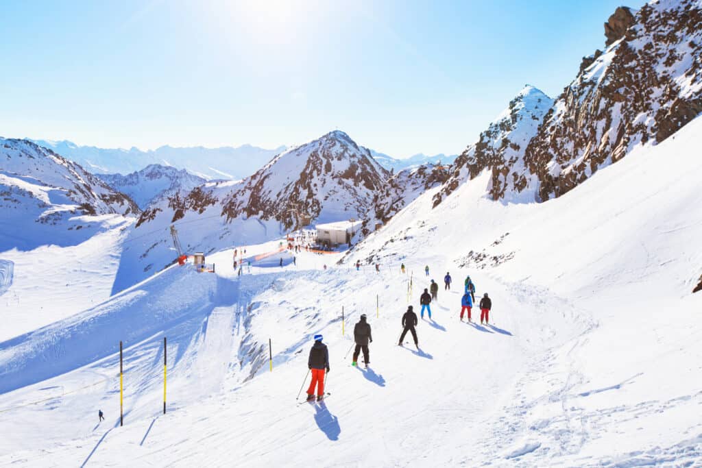 Wintersport in de alpen
