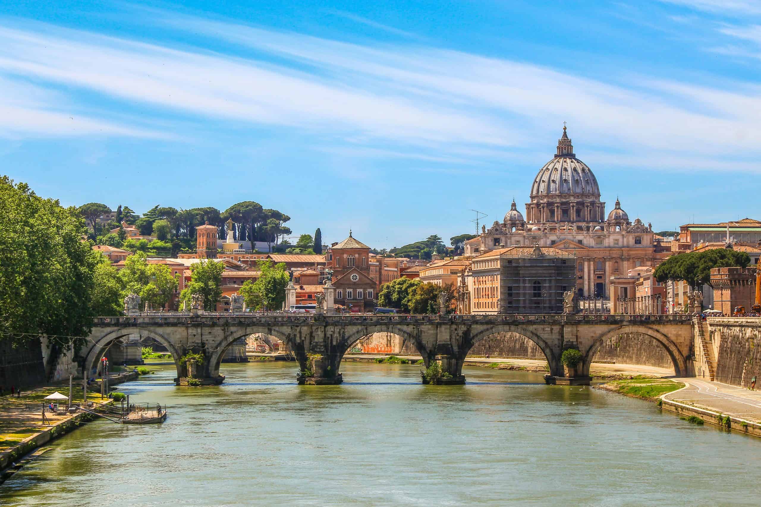 Rivier de Tiber in Rome, Italië