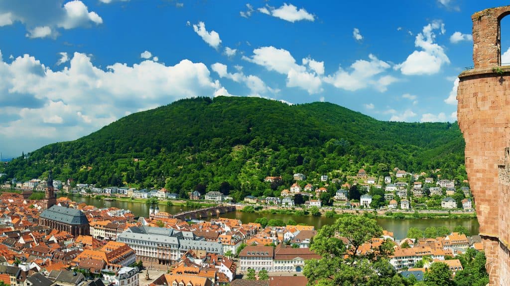 Uitzicht over Heidelberg  vanaf de Königstuhl