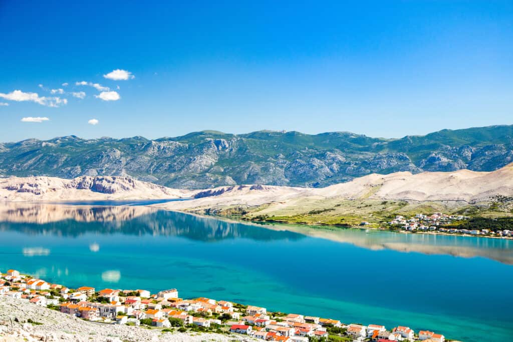 Uitzicht over Pag in Kroatië